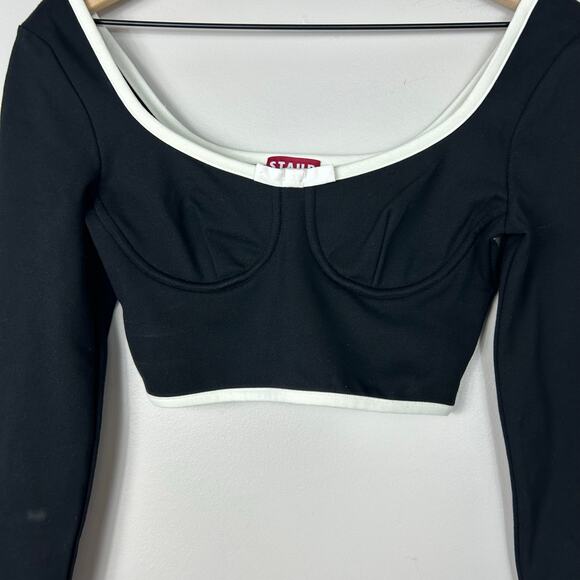 STAUD Black and White Long Sleeve Top - Picture 5 of 8